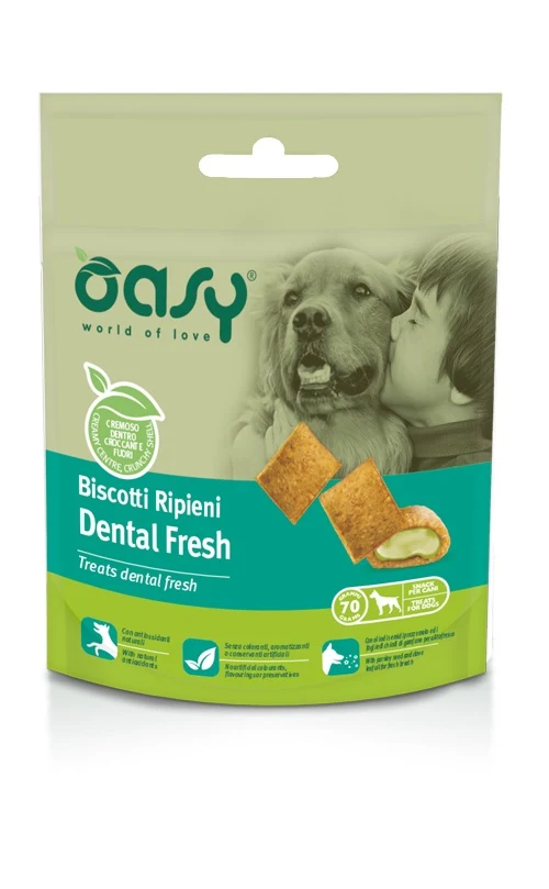 Oasy Cane Snack Biscotti Ripieni Adulto Dental Fresh 70 g