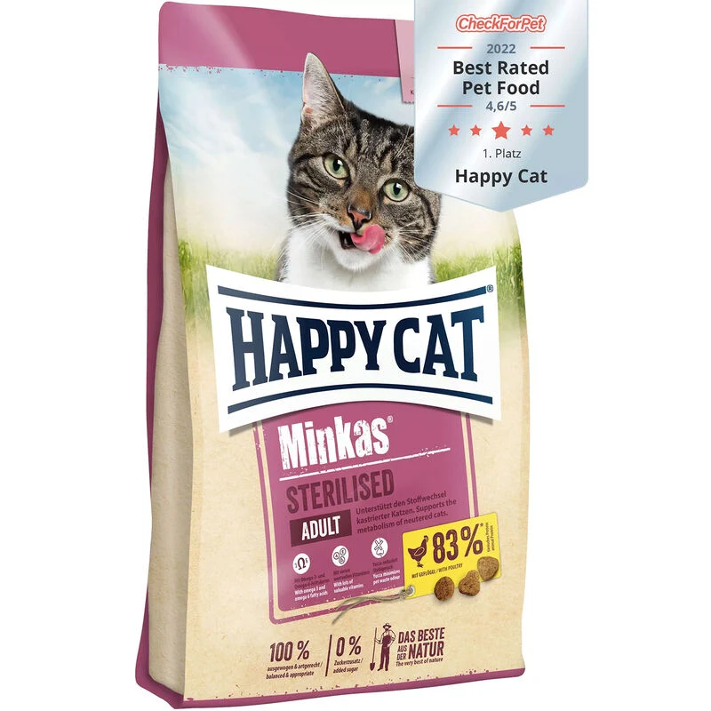 Happy Cat Minkas Sterilised - Crocchette Complete Gatti Sterilizzati - 1,5 kg