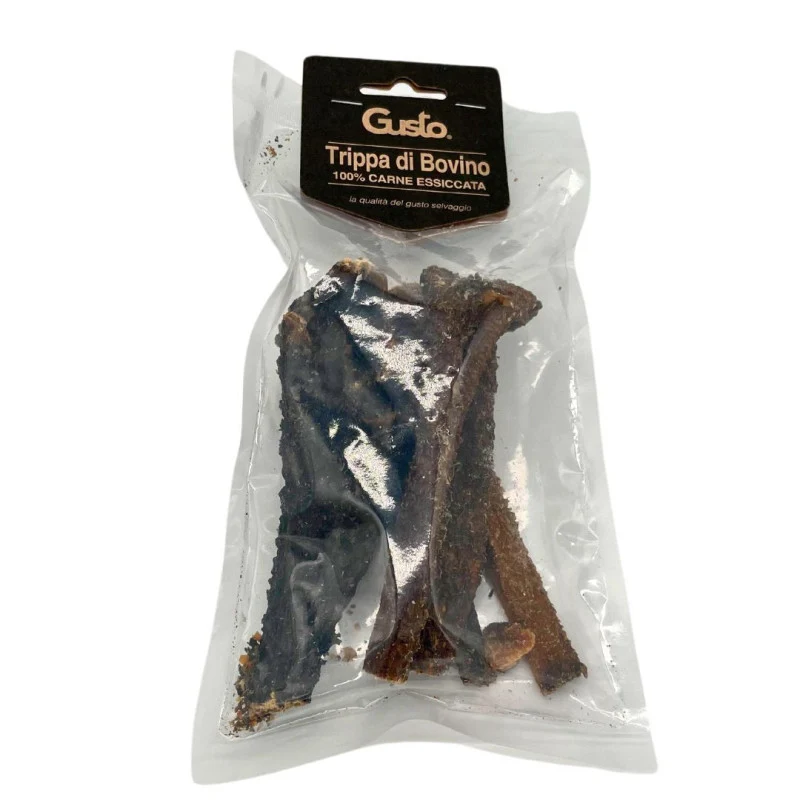 Snack Naturale Trippa di Bovino Essiccata per Cani - 100g