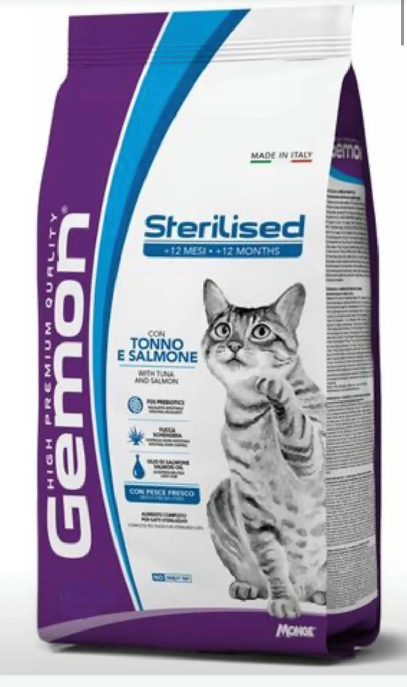 Gemon Crocchette Gatto Sterilized Tonno e Salmone - 2 kg