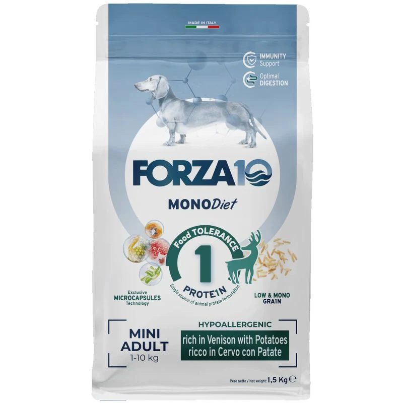 Forza 10 Diet Mini Cervo e Patate - Crocchette Cani, 1,5 kg