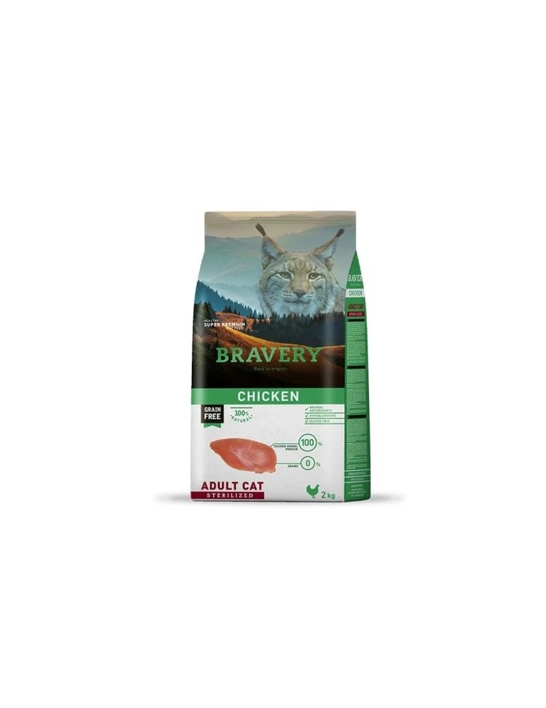 Bravery Gatto Adult Pollo Sterilizzato - Crocchette, 7 kg