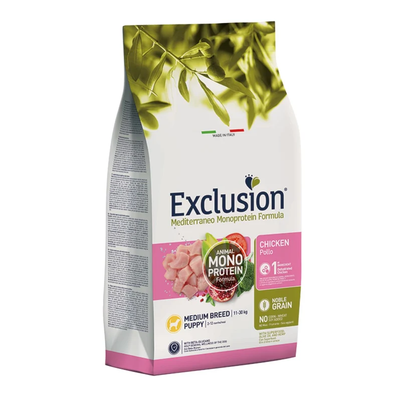 Exclusion Mediterraneo Noble Grain Puppy Medium al Pollo - 3 kg