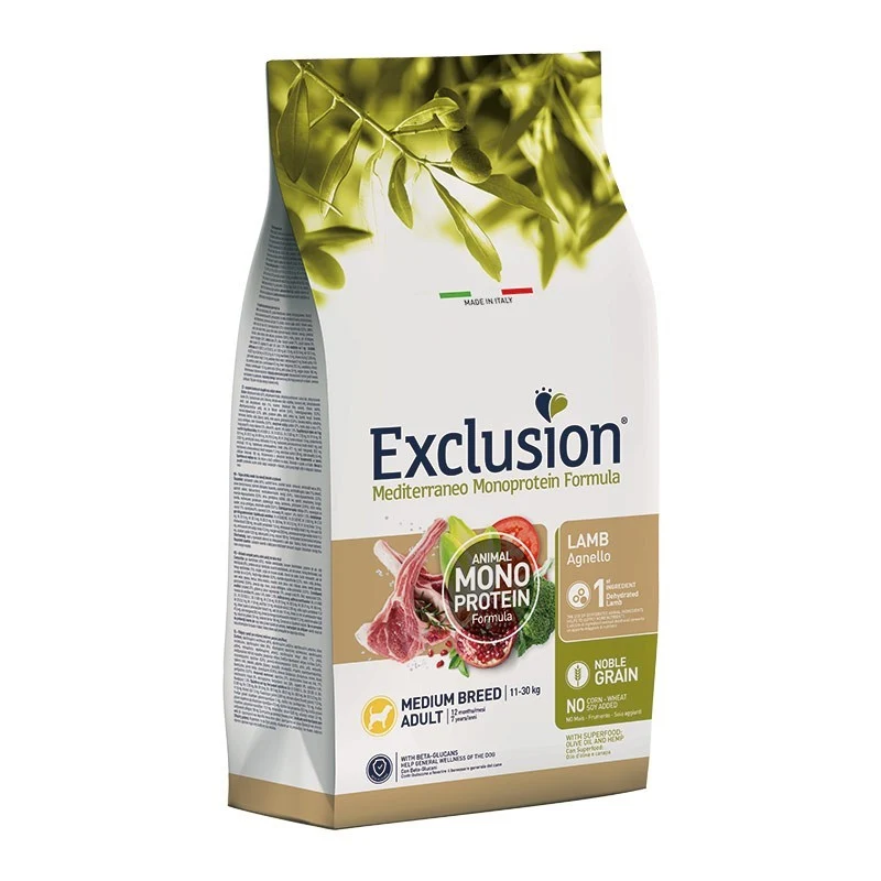 Exclusion Mediterraneo Dog Adult Medium Agnello - Crocchette - 3 kg