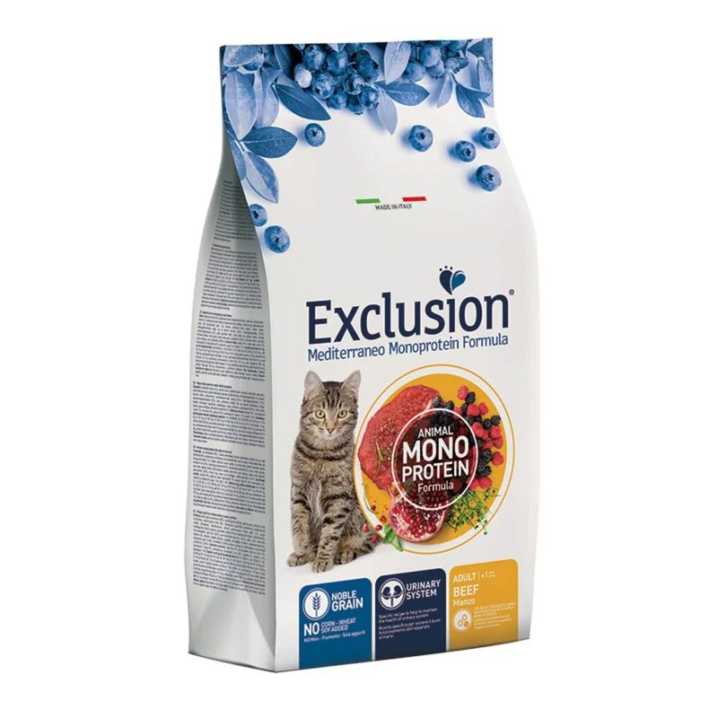 Exclusion Mediterraneo Noble Grain Gatto Adult Manzo - Secco - 1,5 kg