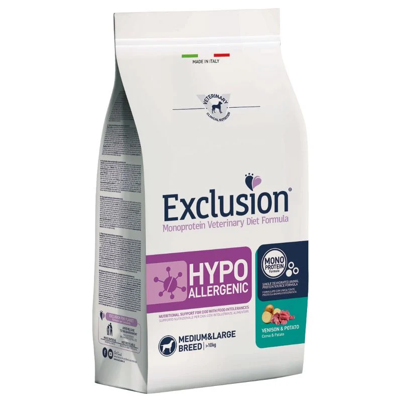 Exclusion Veterinary Diet Dog Hypoallergenic Cervo e Patata Small - 2 kg