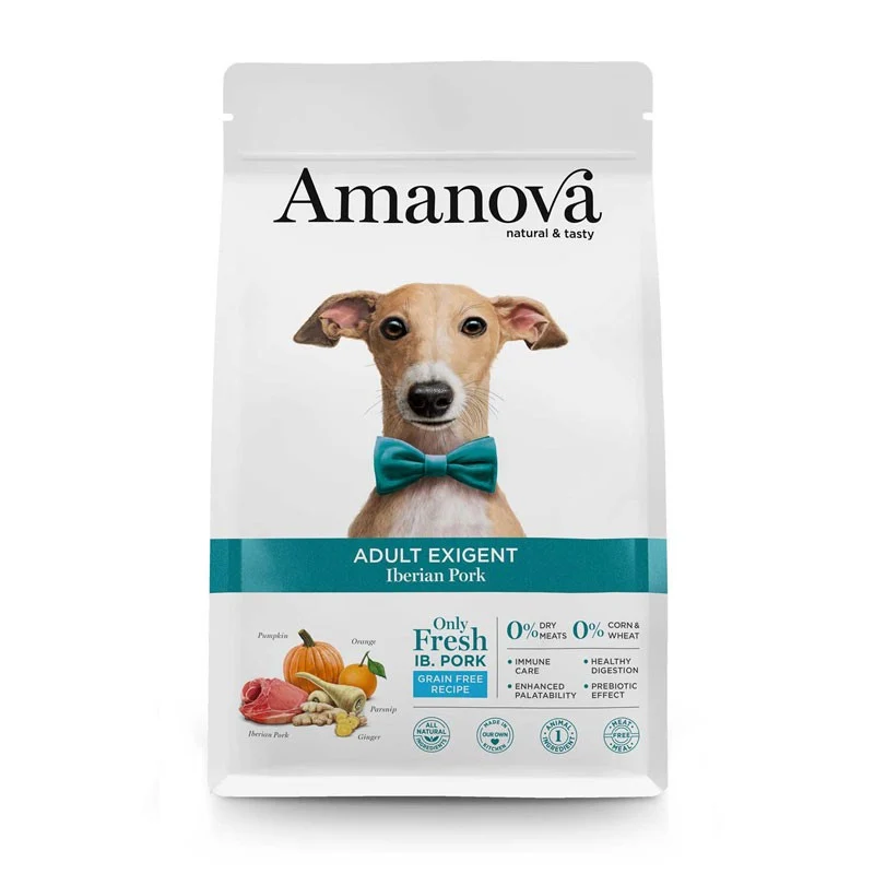 Amanova Adult Exigent Iberian Pork - Crocchette Cani Esigenti, 2 kg