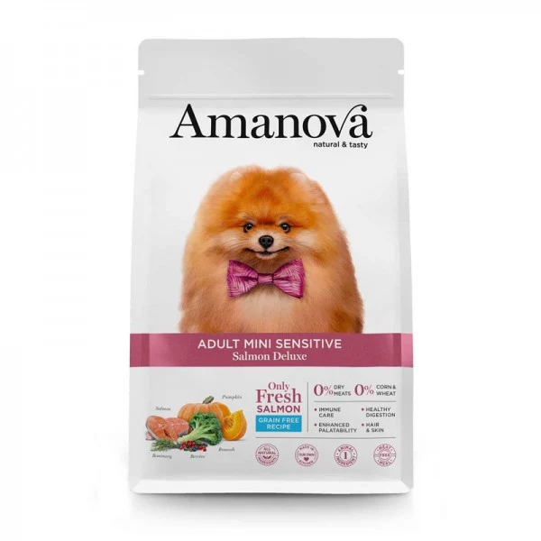 Amanova Adult Mini Sensitive Salmon Deluxe - Crocchette, 2 kg