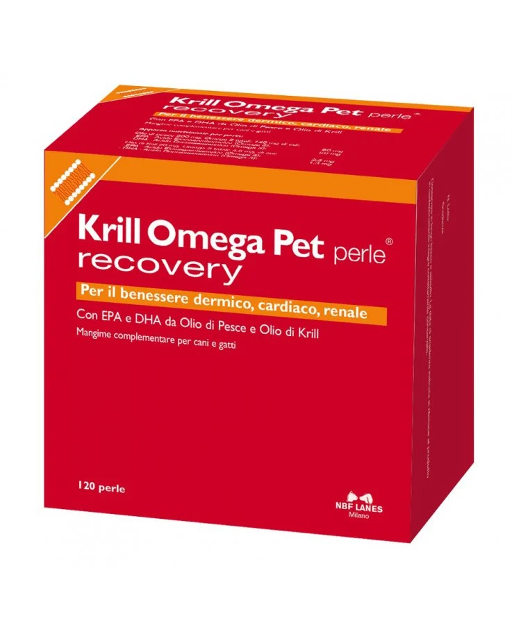 NBF Lanes Krill Omega Pet Recovery - Integratore Cani e Gatti - 120 perle