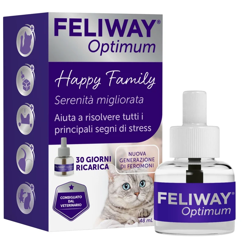 Feliway Optimum Ricarica 48 ml - Feromoni per Benessere Gatto