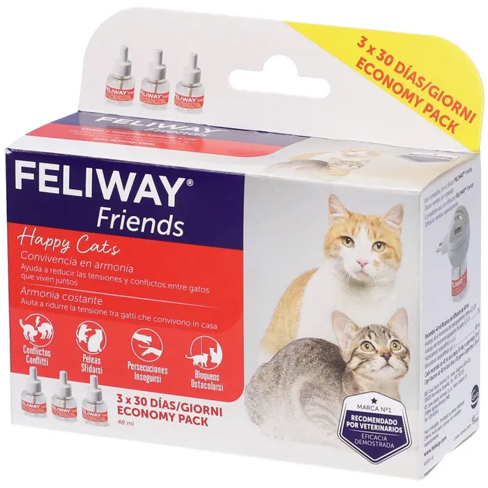 Feliway Friends Ricarica 3x48 ml - Riduce Conflitti tra Gatti