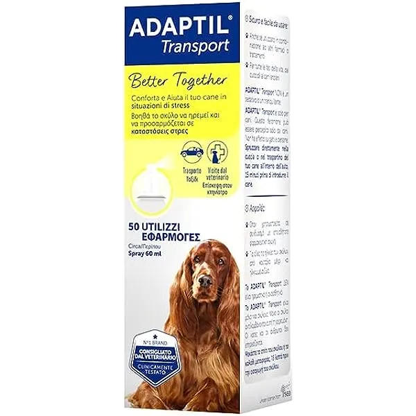 Adaptil Transport Spray 60 ml - Spray Calmante per Viaggi Cani