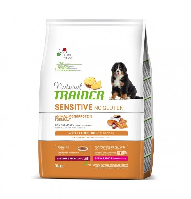 Trainer Cane Natural Sensitive Puppy & Junior Medium & Maxi Salmone 3 kg