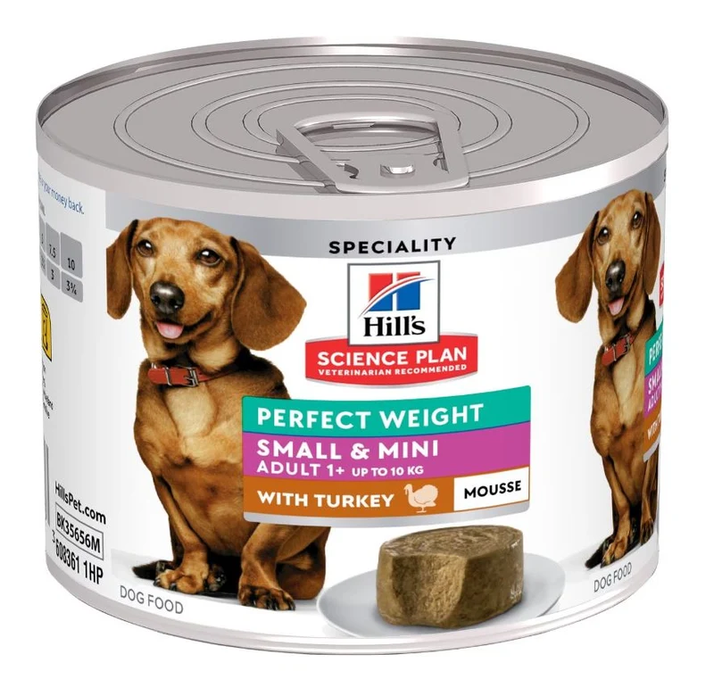 Hill's Canine Adult Small & Mini Perfect Weight Mousse Tacchino Lattina 200 g