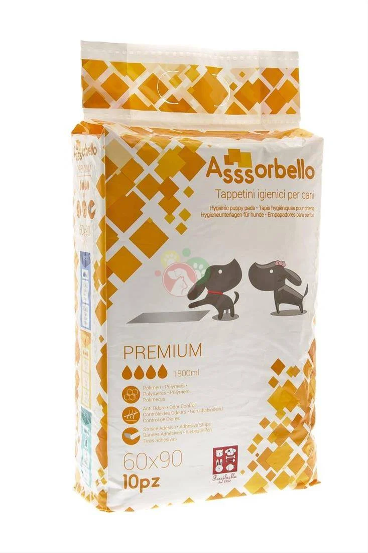 Tappetini Igienici Assorbello Premium con Polimeri 60x90 cm - 10 pezzi