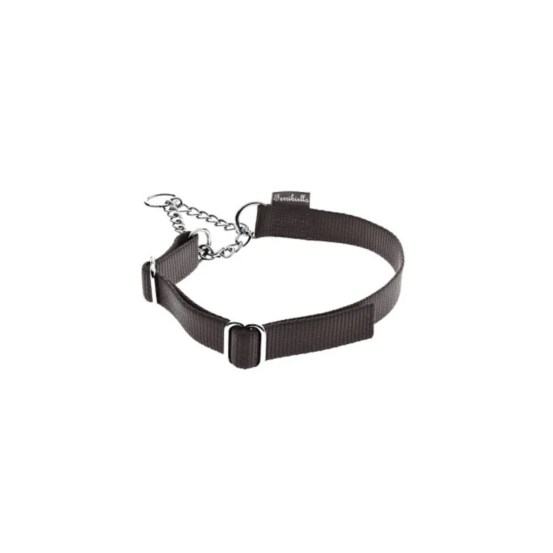 Collare Semi-Strozzo in Nylon con Catena per Cani - 10 mm x 40 cm