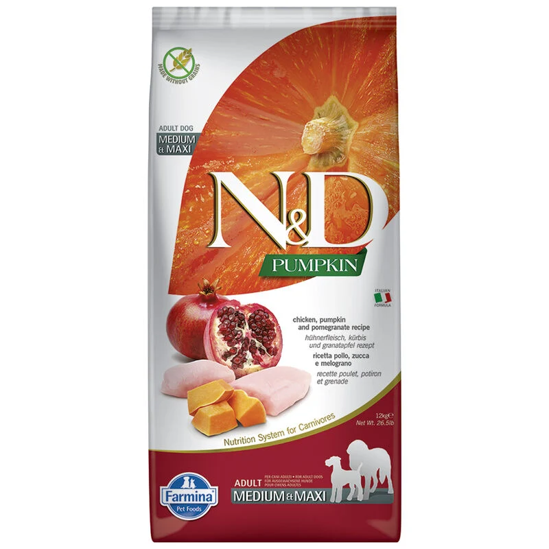 Farmina N&D Pumpkin Dog Adult Medium/Maxi Pollo e Melograno - 12 kg