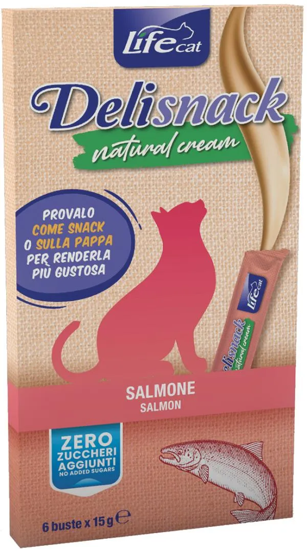 Snack per Gatti Life Cat Deli Snack Cream al Salmone