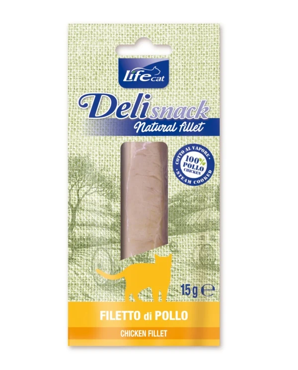 Snack per Gatti Life Cat Deli Snack Filetti Bolliti di Pollo