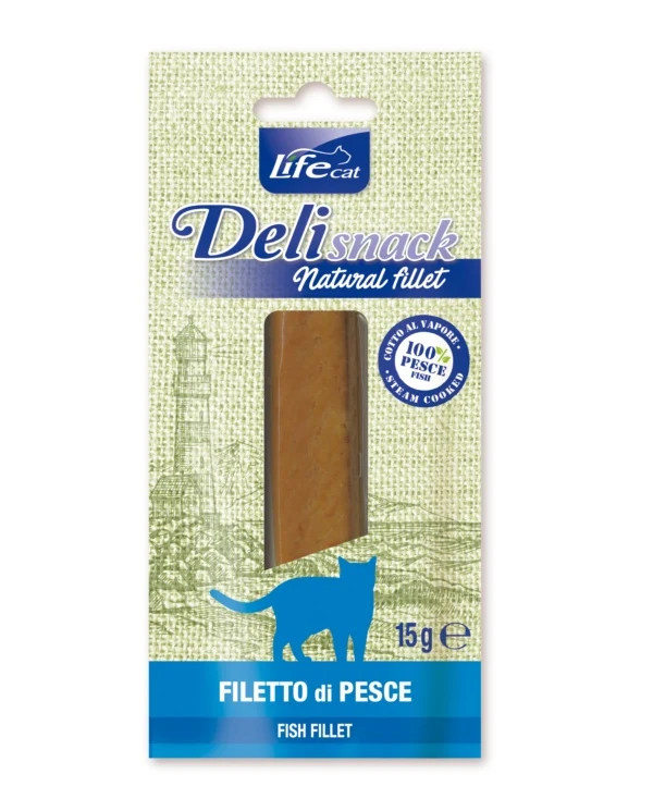 Snack per Gatti Life Cat Deli Snack Filetti Bolliti di Pesce