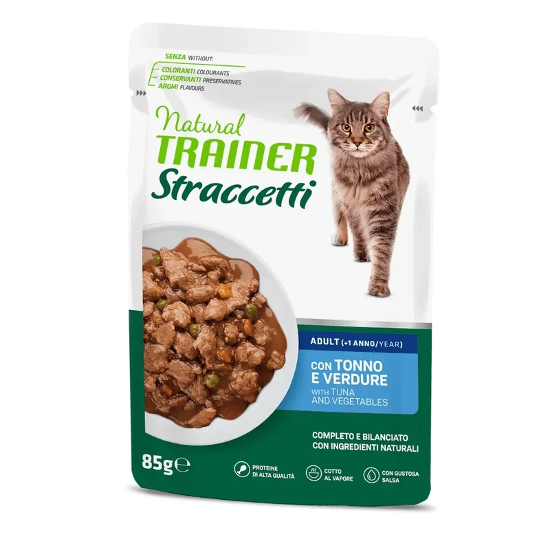 Trainer Gatto Natural Straccetti Adulto Tonno & Verdure 85 g