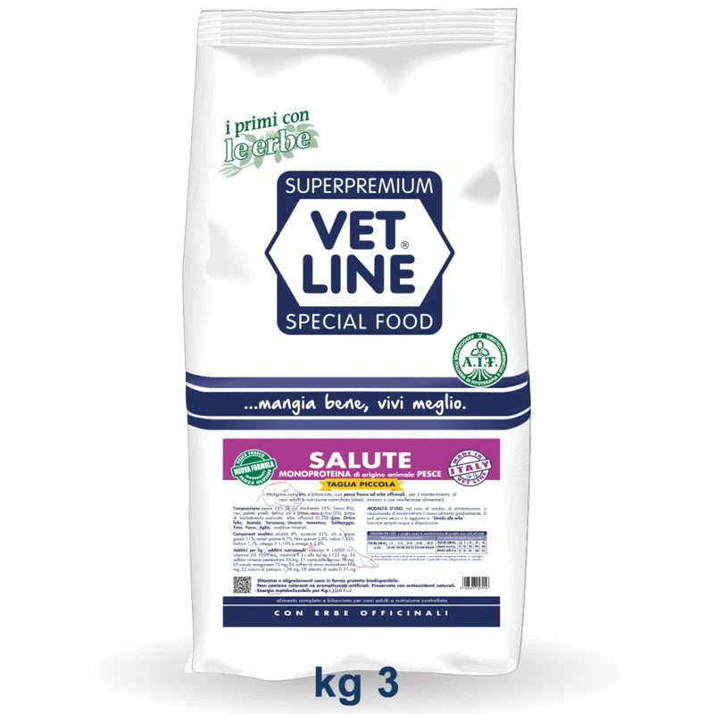 VETLINE CANE SALUTE MINI PESCE 3 KG
