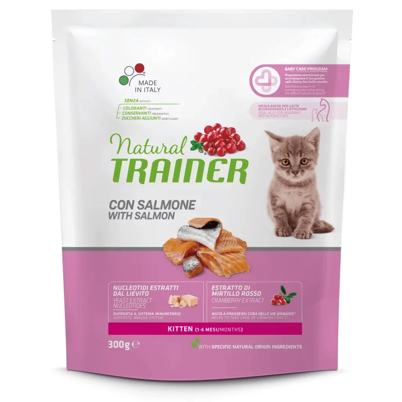 TRAINER GATTO NATURAL KITTEN SALMONE 300 GR