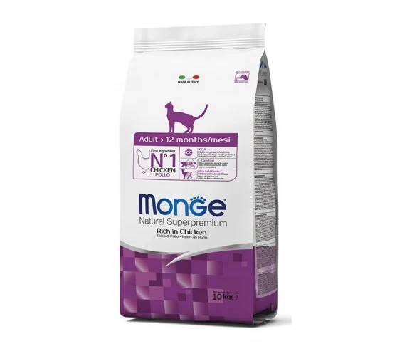 MONGE GATTO NATURAL SUPERPREMIUM ADULTO POLLO 10 KG
