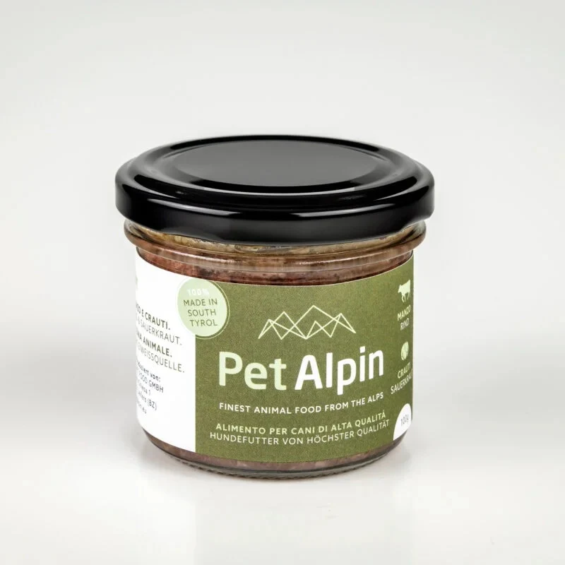 Pet Alpin Ragù Manzo e Crauti - Cibo Umido Cani, 100g