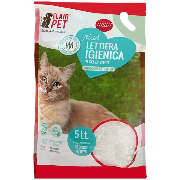 Flair Pet Plus Lettiera in Silice per Gatti - Neutra, 5L