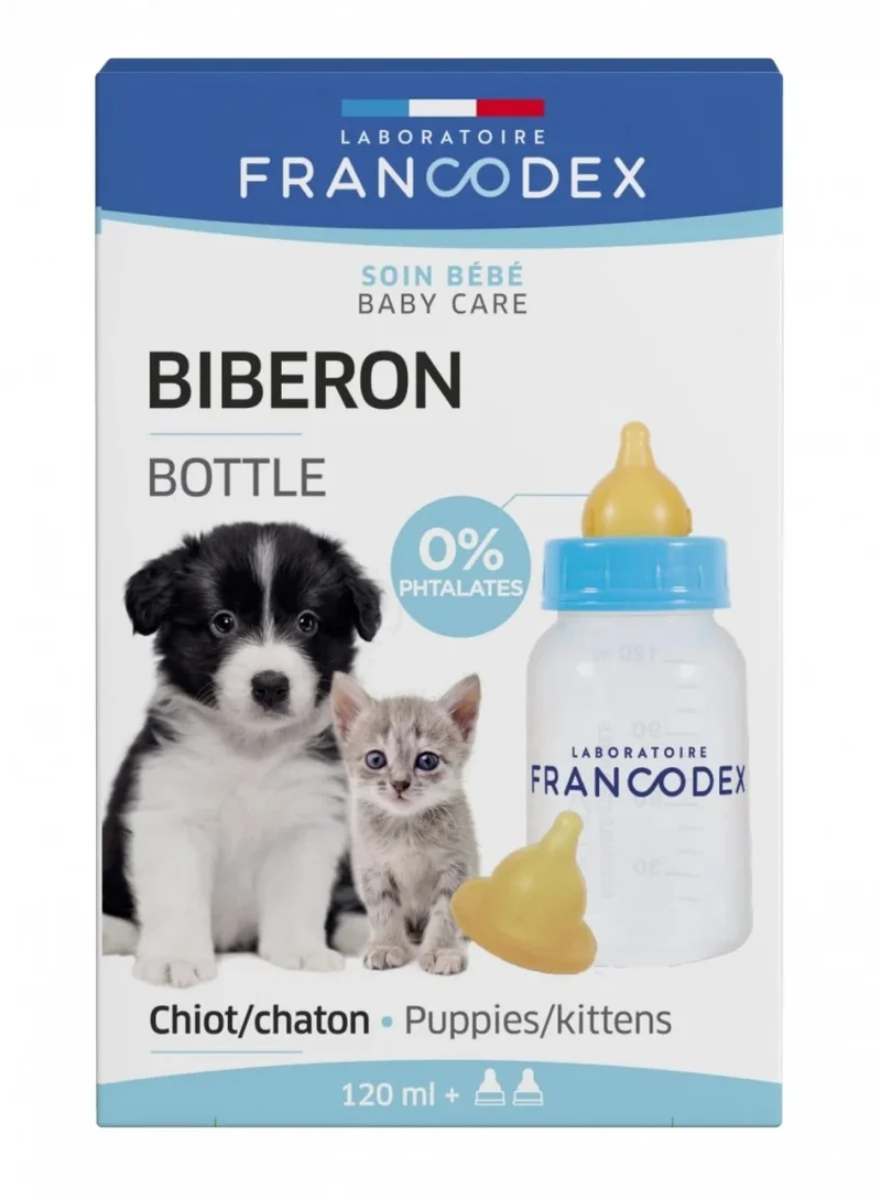 Biberon con 2 Tettarelle per Allattamento Cane e Gatto