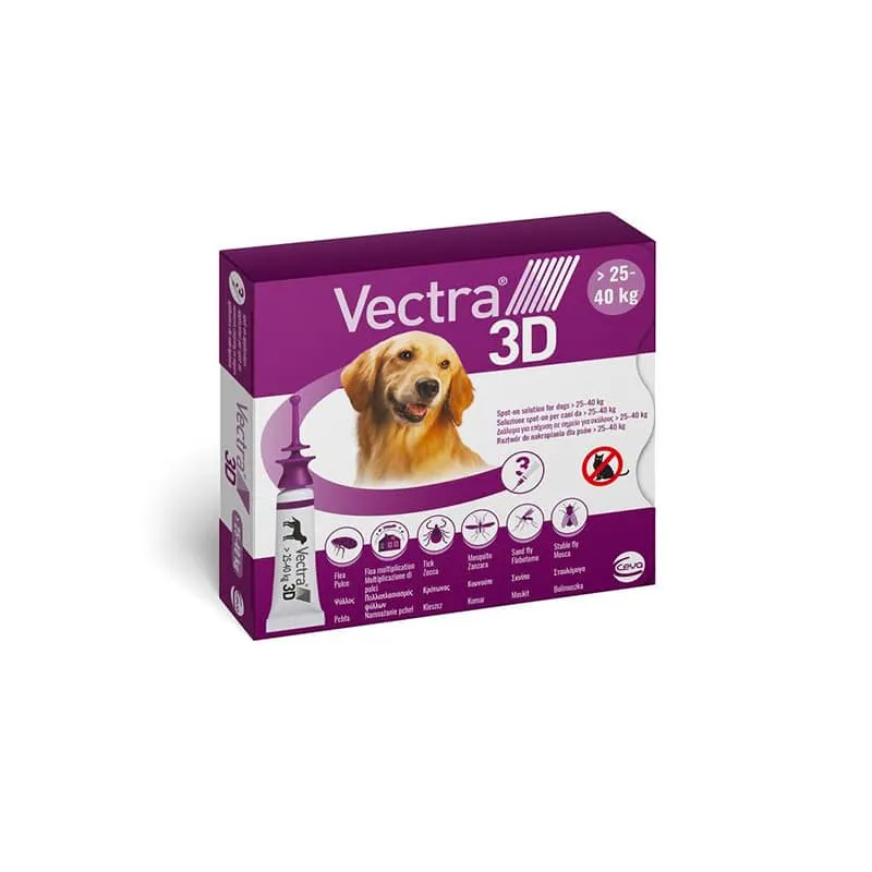 Vectra 3D Antiparassitario Cani 25-40 kg - 3 Pipette