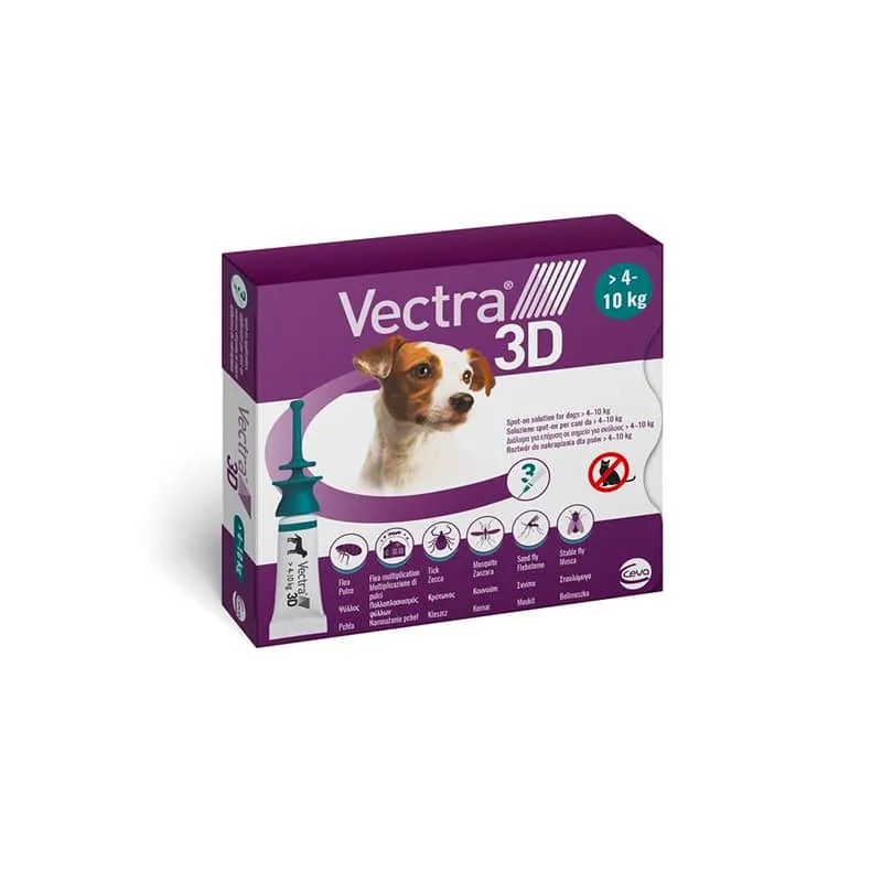 Vectra 3D Antiparassitario Cani 4-10 kg - 3 Pipette