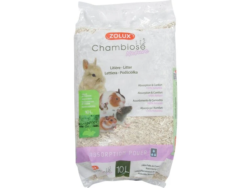Chambiose Nature Lettiera in Canapa per Roditori e Uccelli - 10L