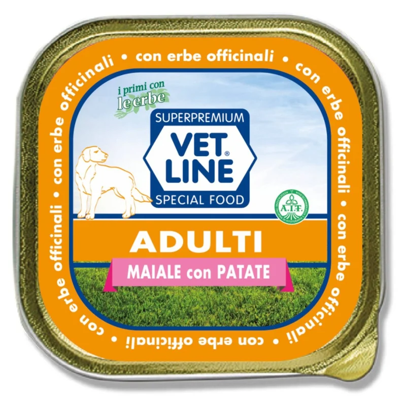 Vet Line Adulti al Maiale Cibo Umido per Cani - 150g