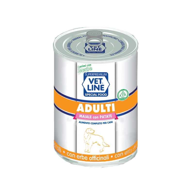 Vet Line Adulti al Maiale Cibo Umido per Cani - 400g