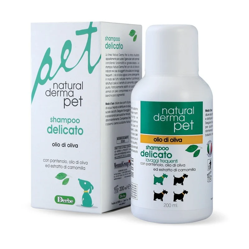 NATURAL DERMA PET CANE SHAMPOO DELICATO OLIO DI OLIVA 200 ML