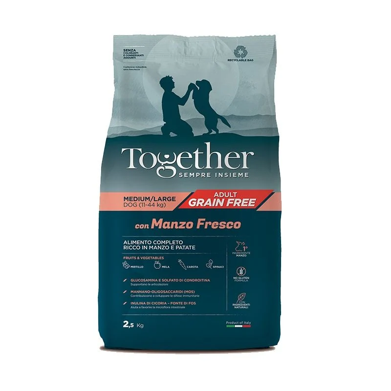 Together Crocchette Cani Adult Grain-Free Medium/Large Manzo - 12 kg