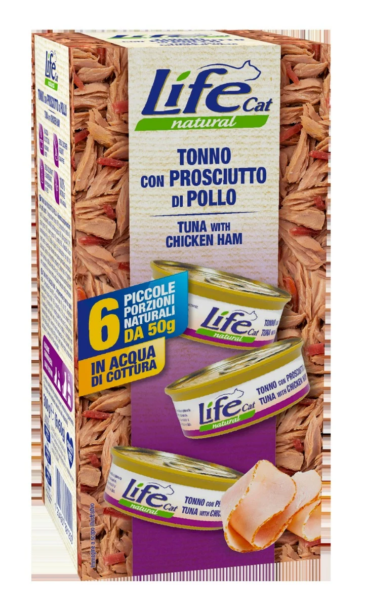 Life Cat Multipack Gatto Tonno e Prosciutto di Pollo - 6x50g
