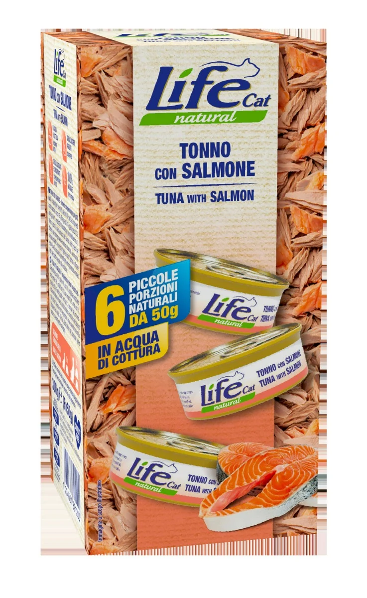 Life Cat Multipack Gatto Tonno con Salmone - 6x50g