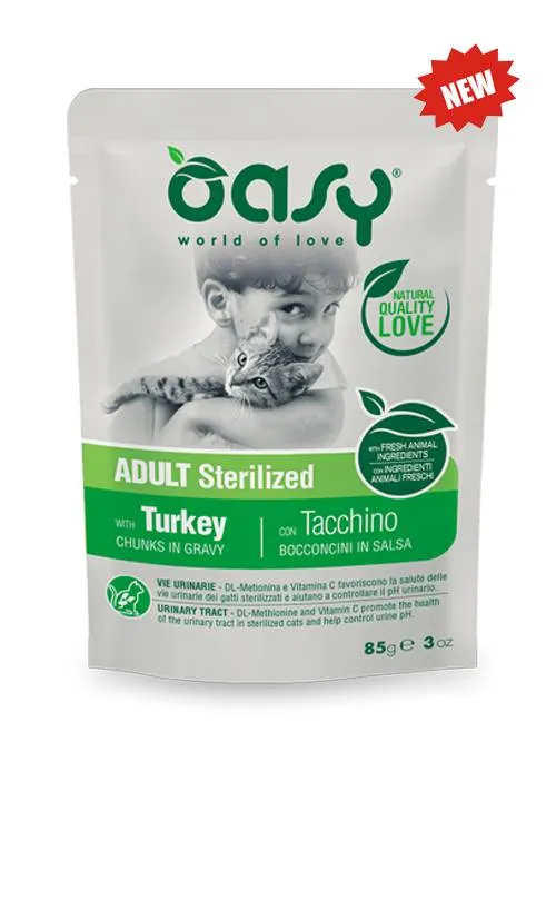 Oasy Cat Bocconcini Adult Sterilized al Tacchino - Busta 85g