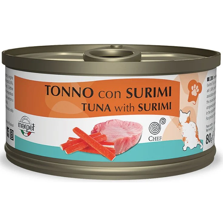 MARPET GATTO ADULTO TONNO & SURIMI LATTINA 80 GR