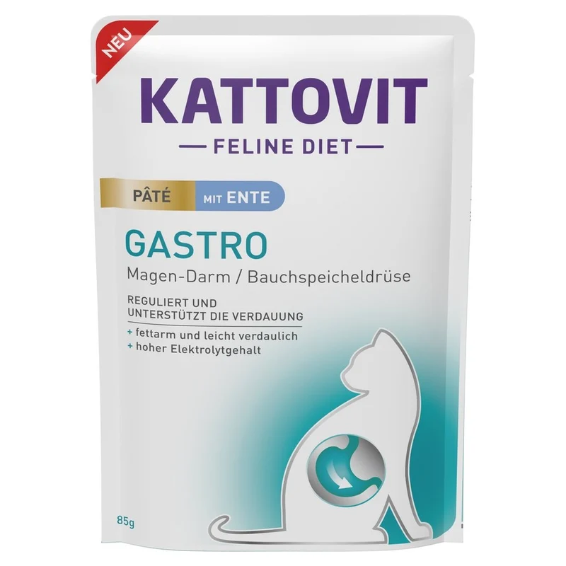 Busta Kattovit Feline Diet Gastro Pate Anatra per Gatti 85g
