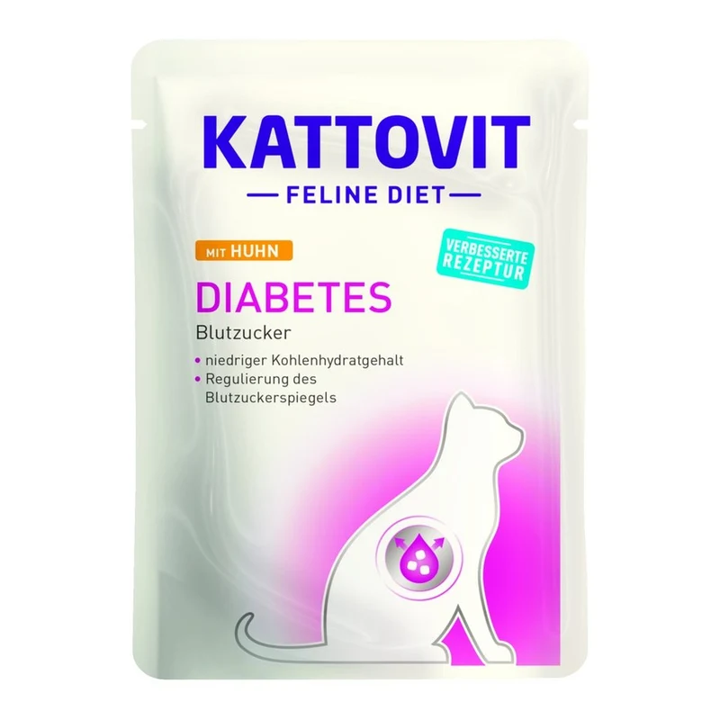 Busta Kattovit Feline Diet Diabetes Pollo per Gatti 85g
