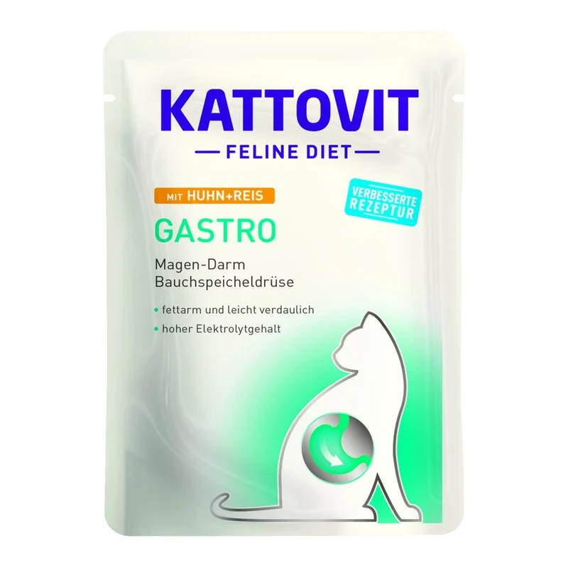 Busta Kattovit Feline Diet Gastro Pollo e Riso per Gatti 85g