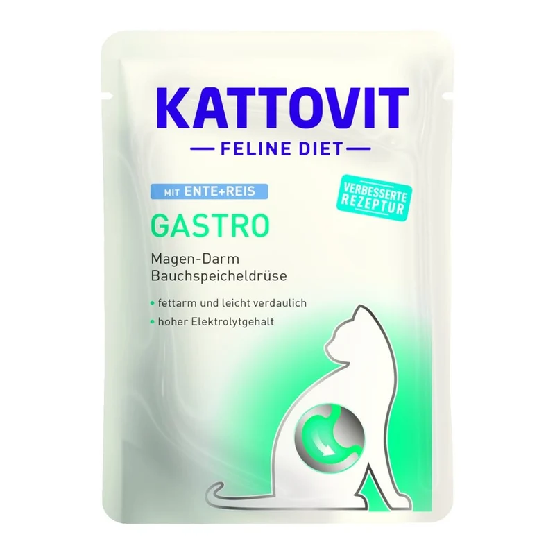 Busta Kattovit Feline Diet Gastro Anatra e Riso per Gatti 85g