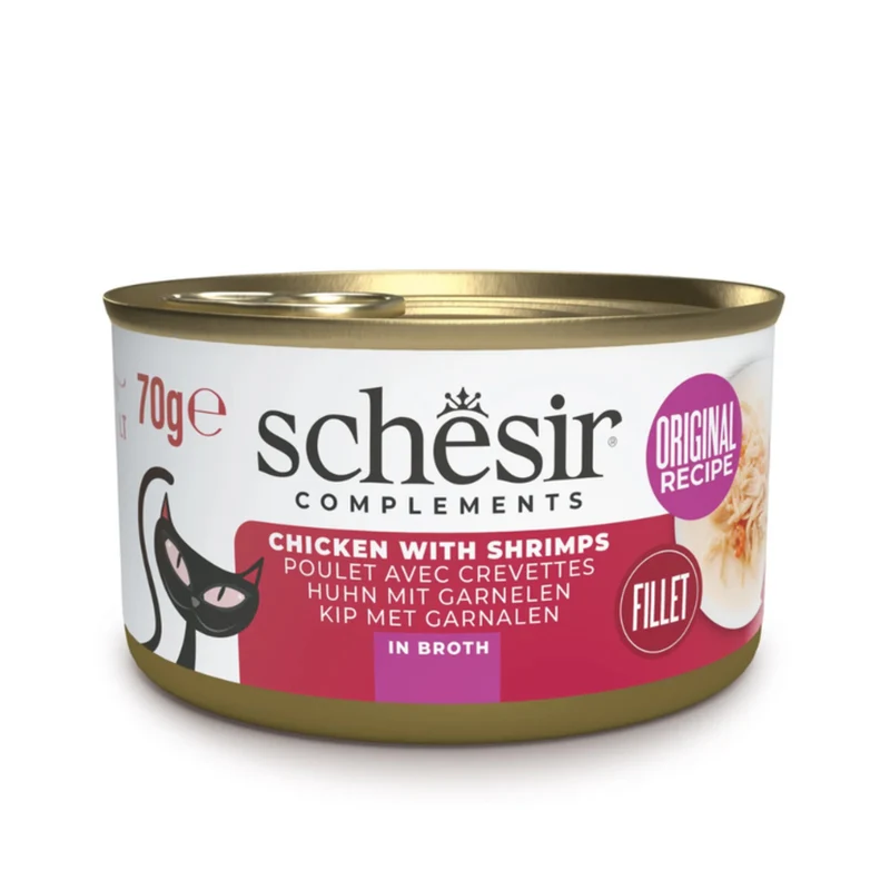 Schesir Chicken With Shrimps In Cooking Broth Wet Cat Food 70G