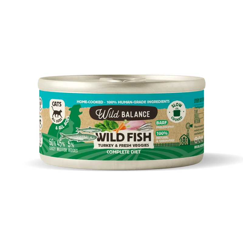 Wild Balance Wild Fish With Turkey & Fresh Veggies Wet Cat Food 120G