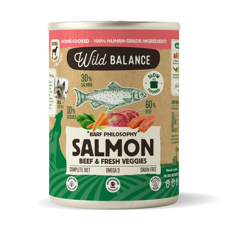 Wild Balance BARF Philosophy Salmon With Beef & Fresh Veggies Wet Dog Food 400G