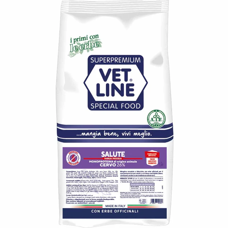 Alimento secco cane adulto taglia piccola Salute cervo 3kg Vet line